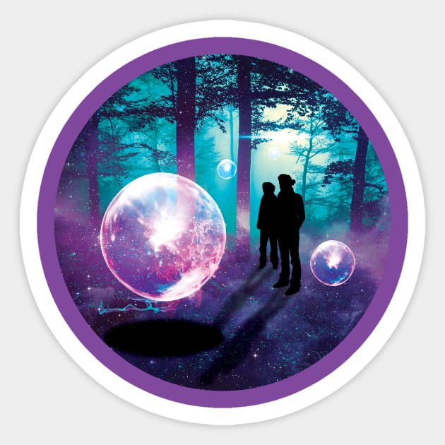 Orbs in the Forest Sticker by Vin Zzep